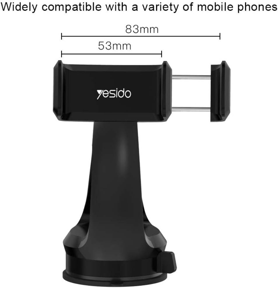 Yesido C1 Car Phone Holder Mount for Dashboard/Windshield - Black
