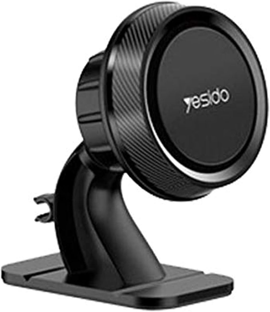 Yesido C60 Magnetic Car Phone Holder, 360 Degree Rotatable Air Vent Mount, Strong Magnetic Grip, Anti-Slip, Universal for iPhone & Android Smartphones, Black