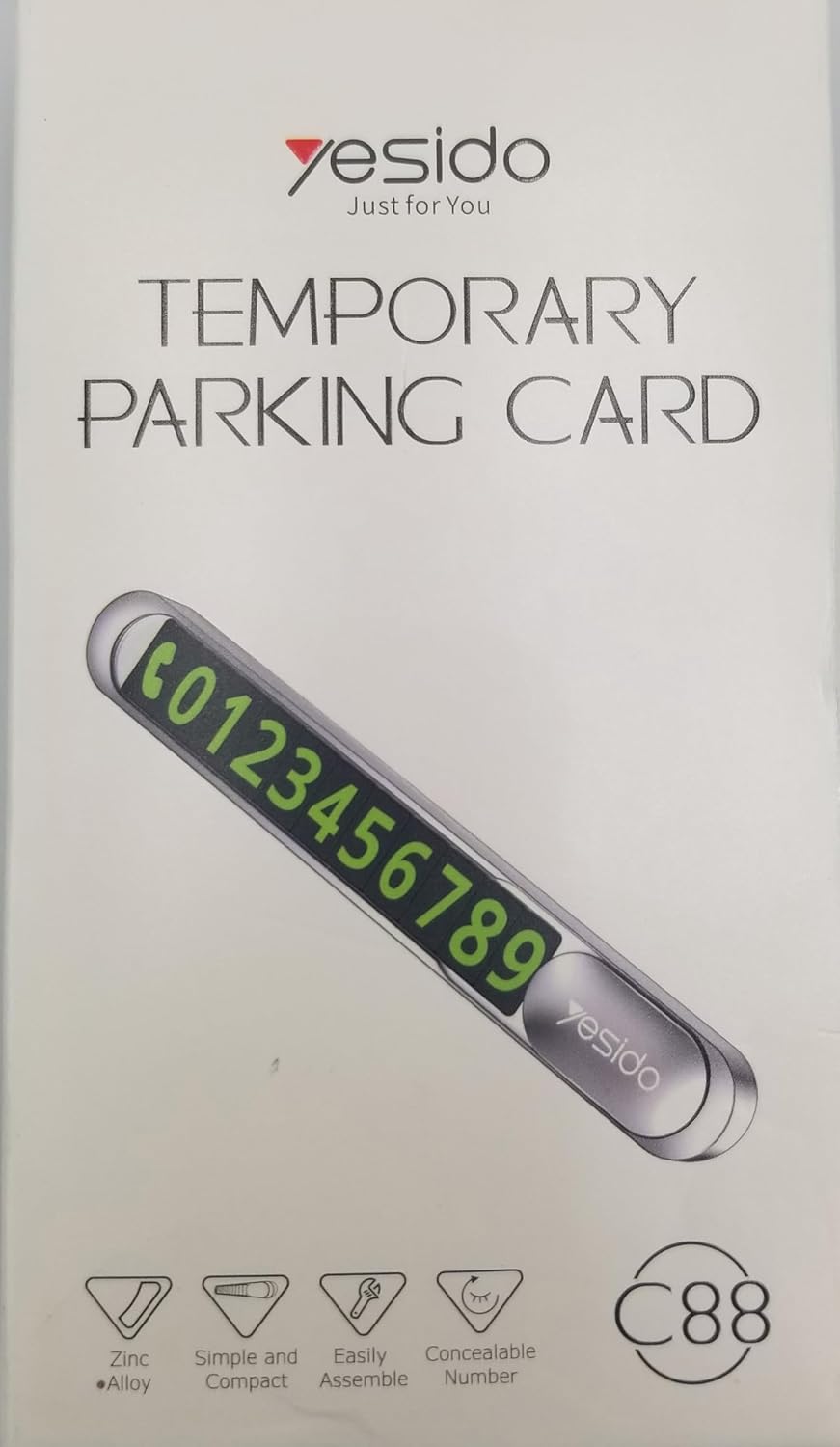 Yesido Temporary Car Parking Card - C88 -