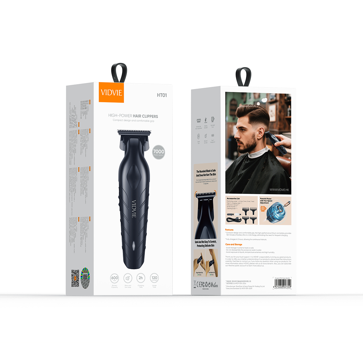 High-Power Hair Clippers [Black] - Vidvie