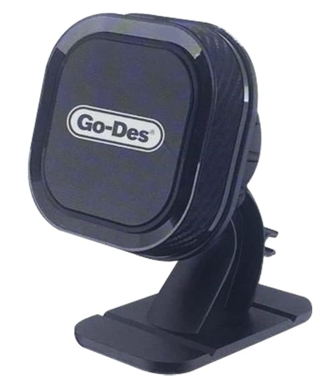 Go-Des GD-HD681 2-in-1 Magnetic Car Phone Holder – 360° Dashboard & Air Vent Mount (Black)