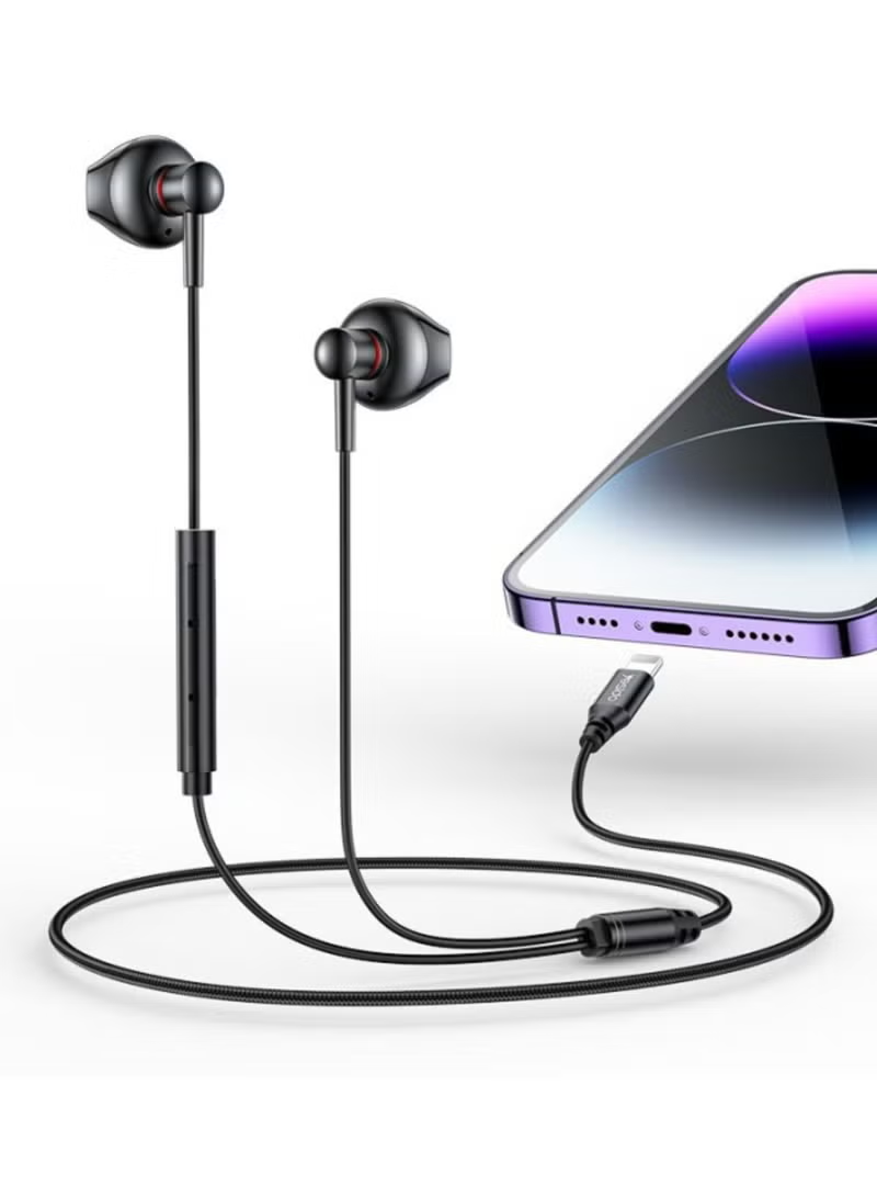 YH48 Aluminum Alloy In-ear Earphone With Remote Control IP Interface Wired Headphones