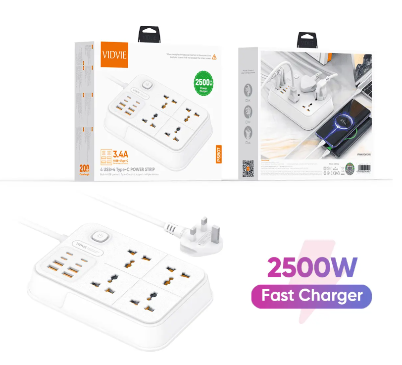 PSB07  4 USB + 4 Type-C Power Strip
