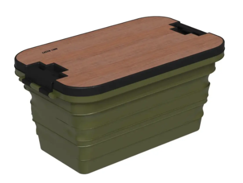 Folding Basket with Built-in Table, 32L Capacity, Collapsible Waterproof Design