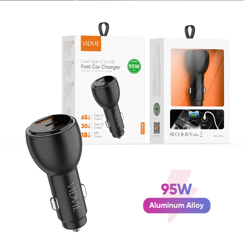CC548 Dual Type-C & USB Fast Car Charger