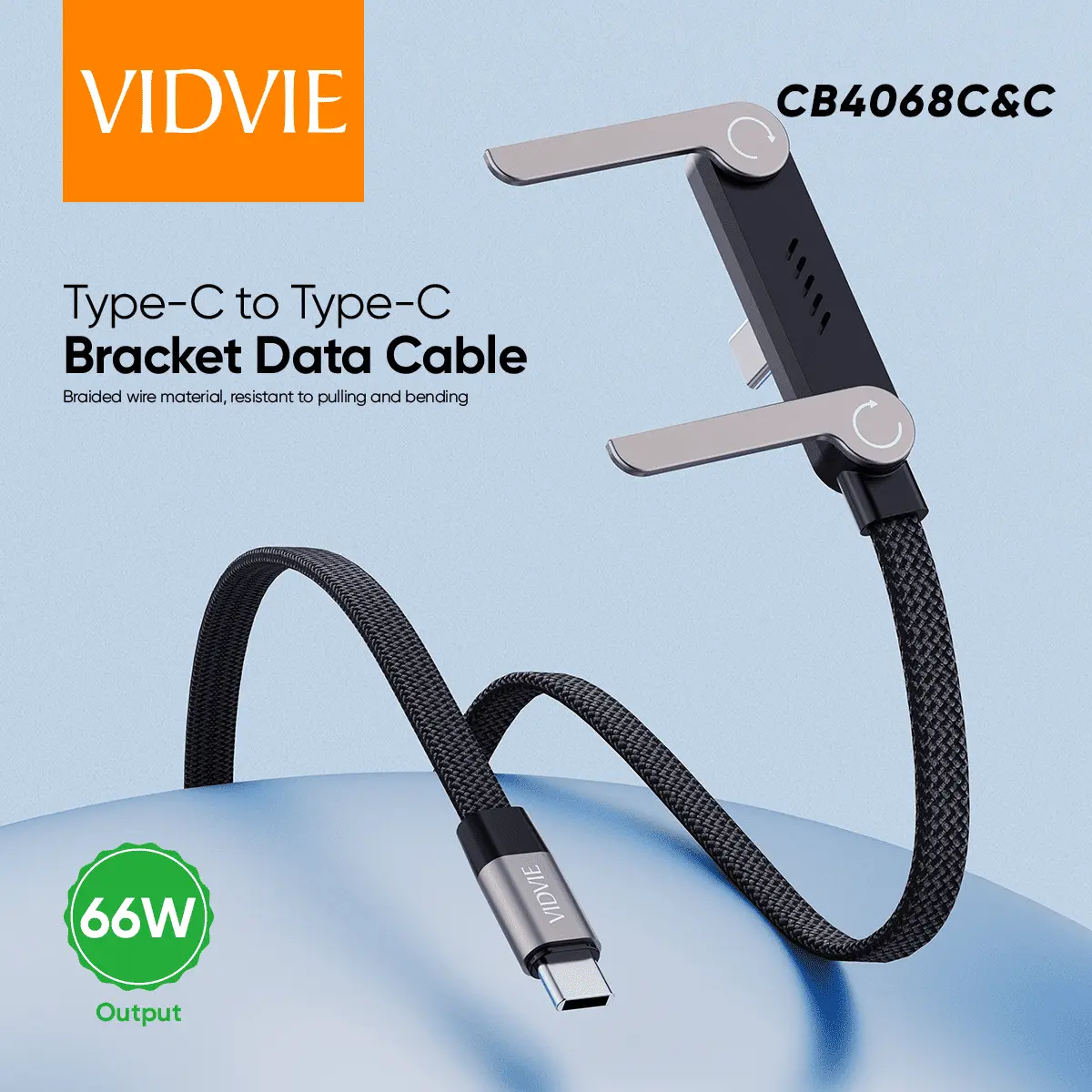 Vidvie CB4068C&C  66W Type-C to Type-C Bracket Data Cable