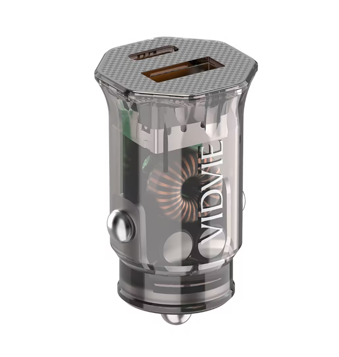 Vidvie In-Car CC549 Transparent Type-C & USB Fast Car Charger