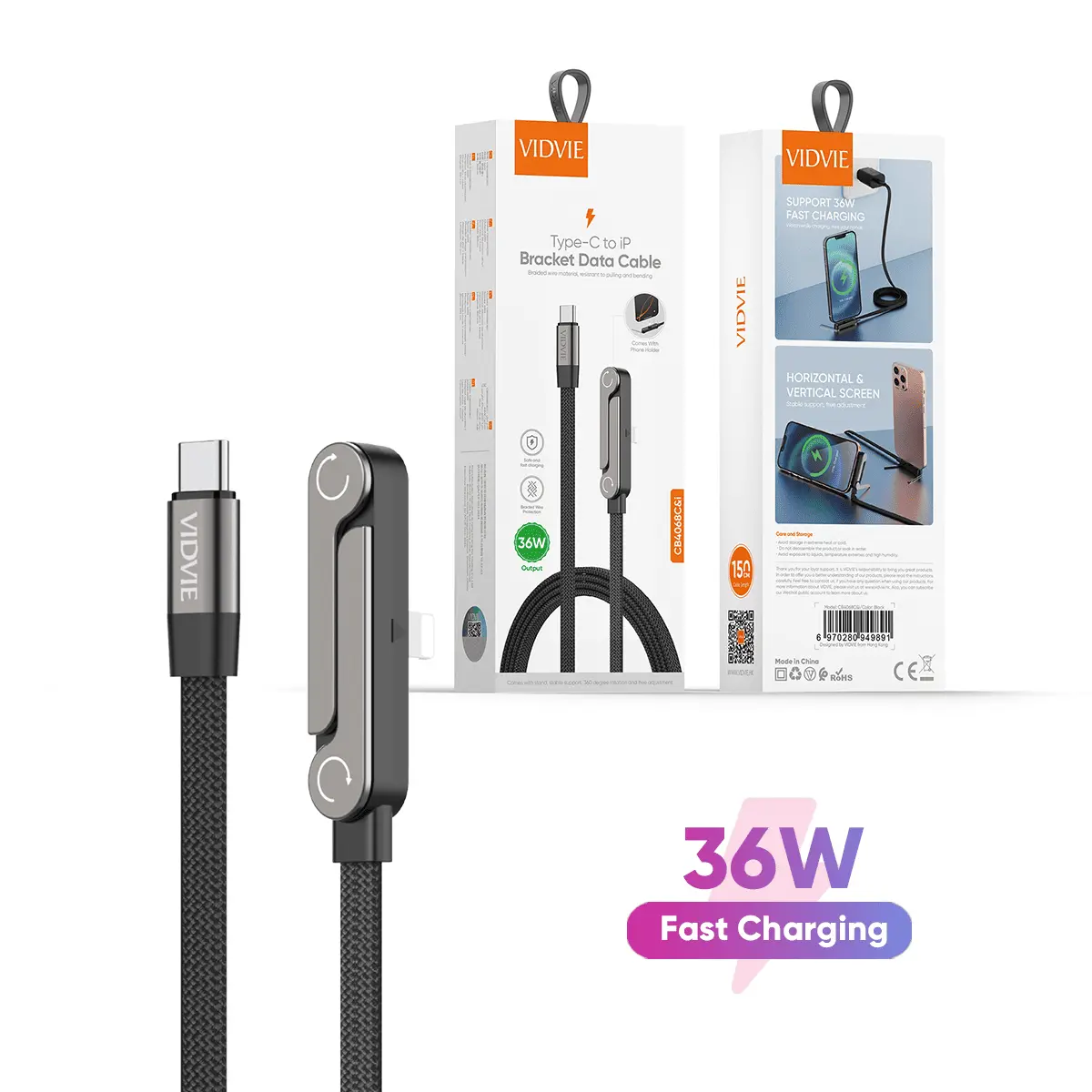 CB4068C&i  36W Type-C to iP Bracket Data Cable