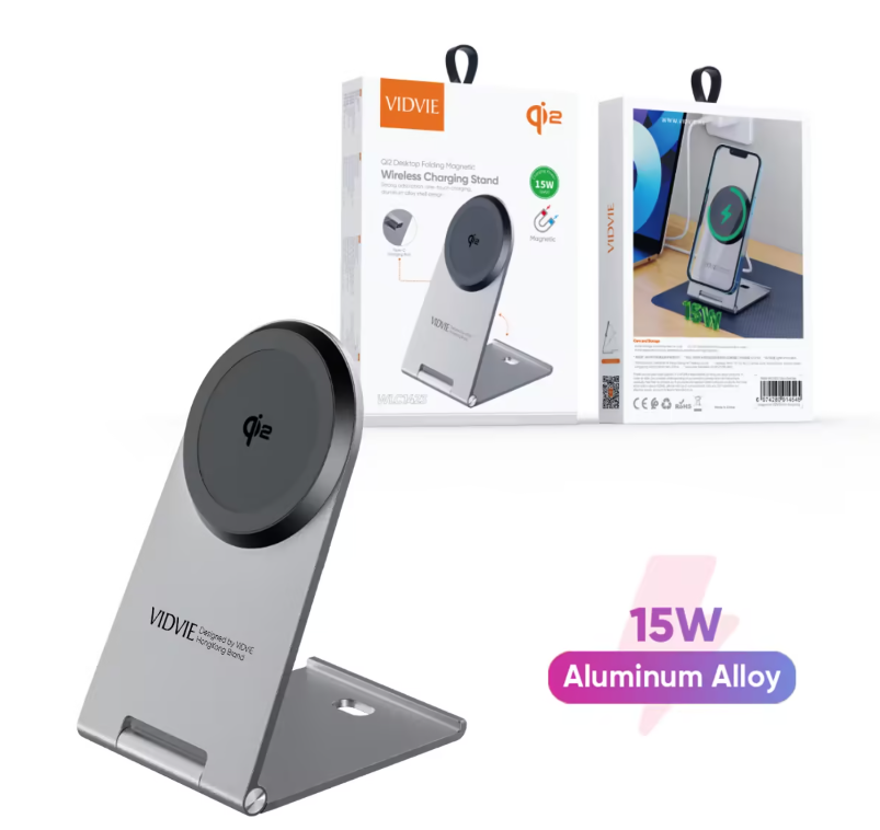 WLC1423 QI2 Desktop Folding Magnetic Wireless Charging Stand