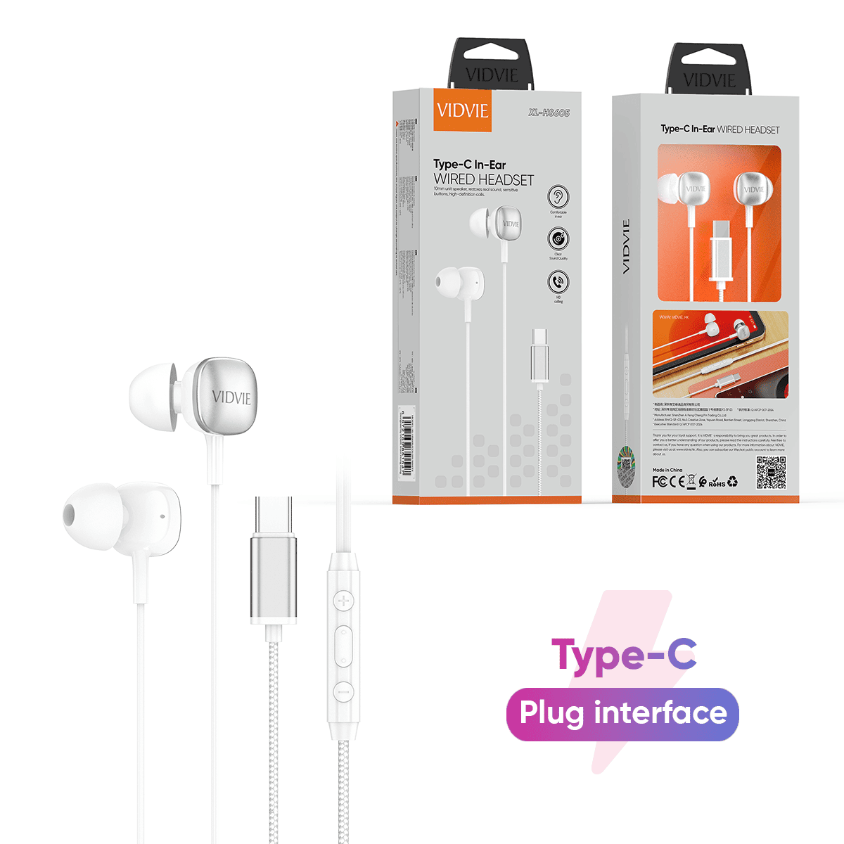 XL-HS605  Type-C In-Ear Wired Earphone