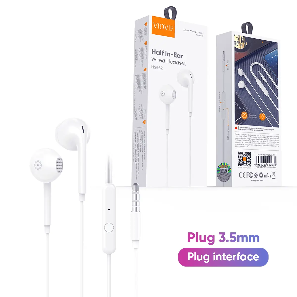 HS662  Half In-Ear Wired Headset
