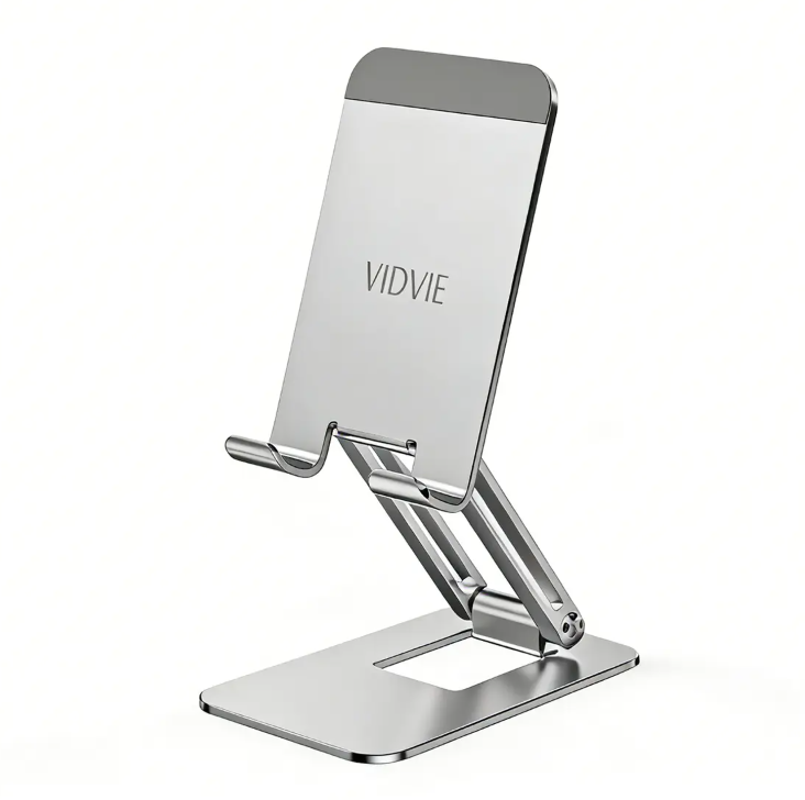HC1575 Metal Foldable Phone Holder With Built-in Silicone Anti-Slip Base