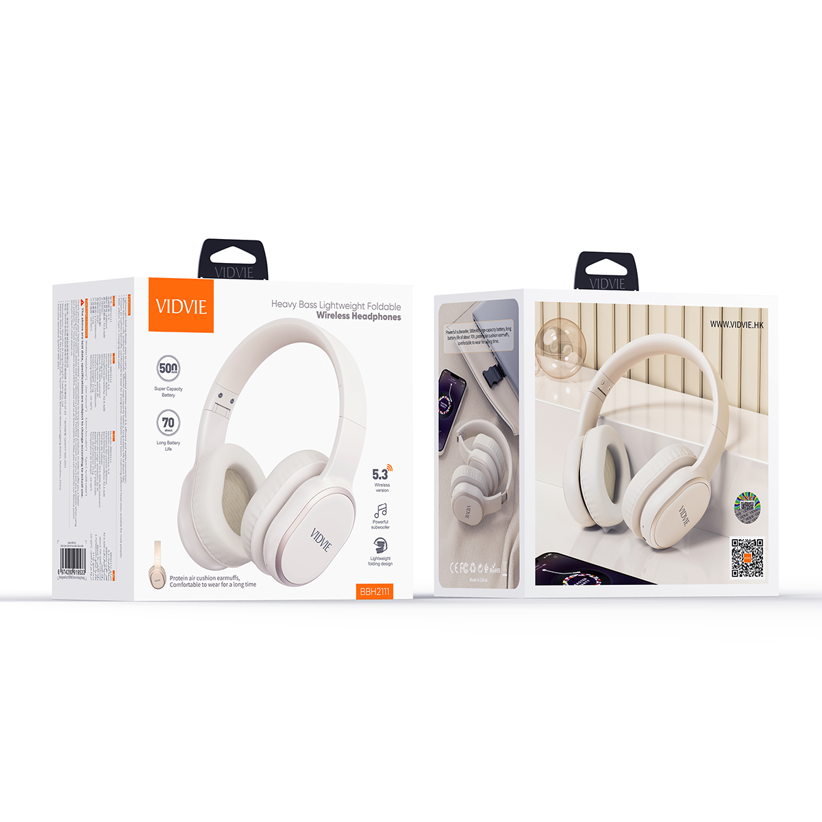 BBH2111  Heavy Bass Lightweight Foldable Wireless Headphones