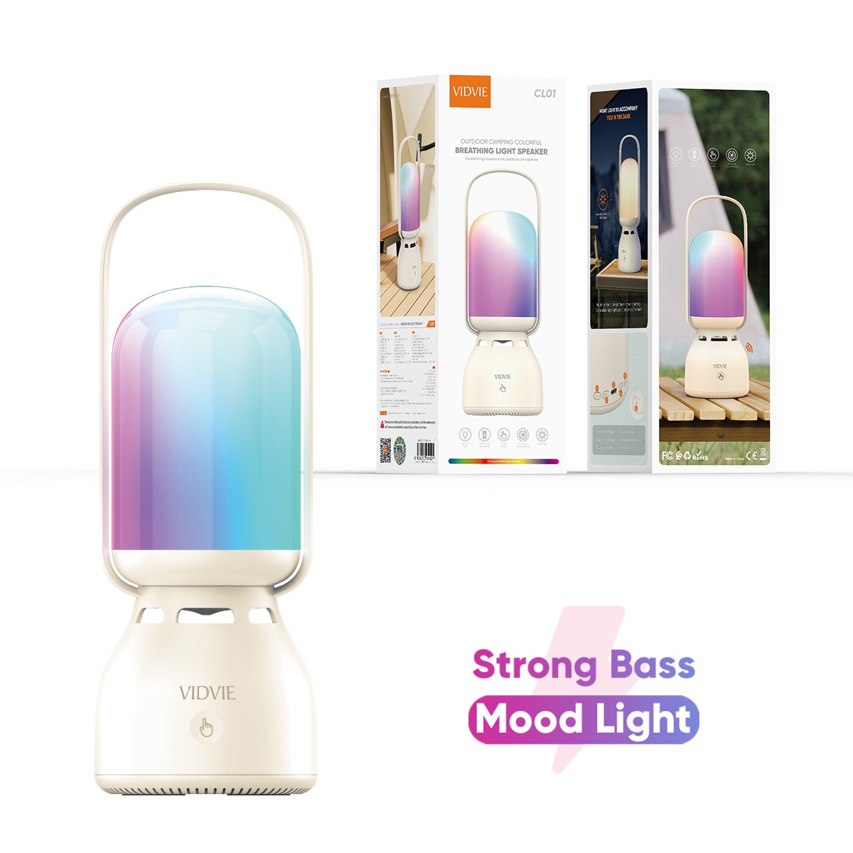 CL01  Outdoor Camping Colorful Breathing Light Speaker