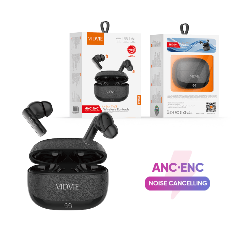 BT8009 ANC+ENC 4-Mic Noise Canceling In-Ear TWS Earbuds