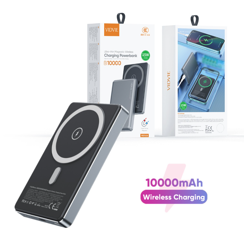 PB7008  10000mAh Ultra-thin Magnetic Wireless Charging Power Bank