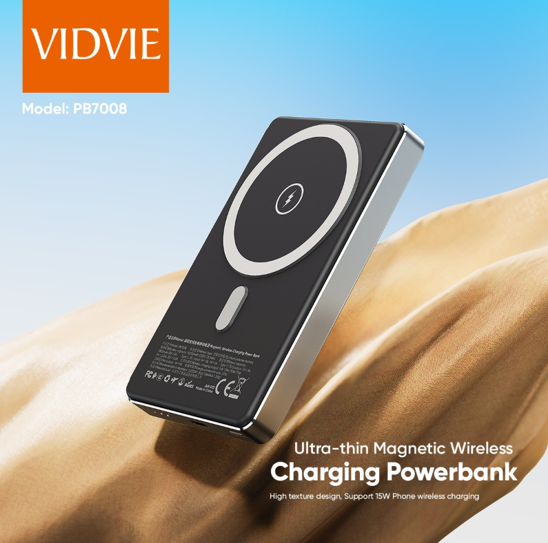 Vidvie PB7008  10000mAh Ultra-thin Magnetic Wireless Charging Power Bank