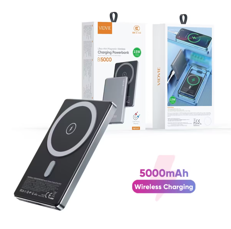 PB7007 5000mAh Ultra-thin Magnetic Wireless Charging Power Bank
