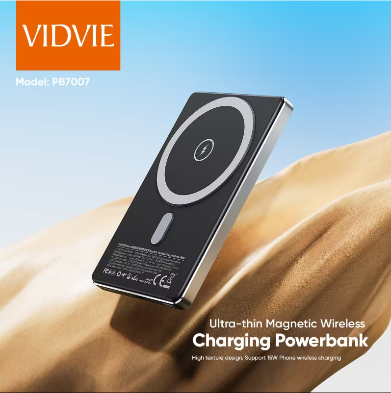 Vidvie PB7007 5000mAh Ultra-thin Magnetic Wireless Charging Power Bank