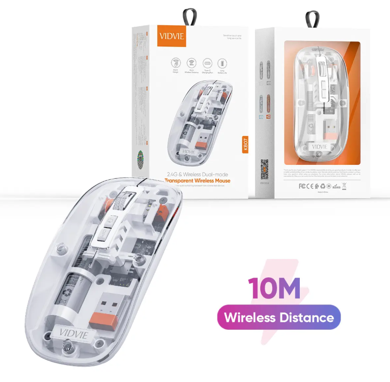 KB07 Transparent Wireless Mouse TC White