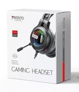 Yesido EK02 Gaming Headset Headphone Over-ear Earphone with Microphone Best for Online Gamers with RGB Lights - Black