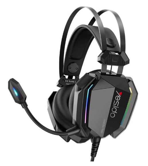 YESIDO EK03 Game Headset With Wire Flexible Headphone 3.5mm Audio Jack And USB HD HIFI Black