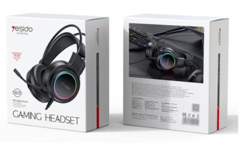 EK05 HD Microphone 3D Stereo Acoustics USB Interface RGB Gaming Wired Headset Wired Earphone
