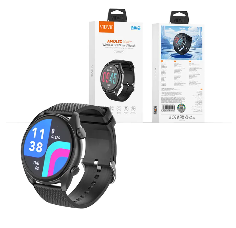 SW1617  AMOLED Ultra-clear Screen Wireless Call Smart Watch Black