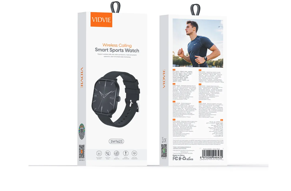 SW1623 Wireless Calling Smart Sports Watch Black