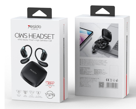 Yesido Ysp19 Bt5.4 Ultra Low Latency Ipx5 Waterproof Open Ear Design Ows Open Bluetooth Headset