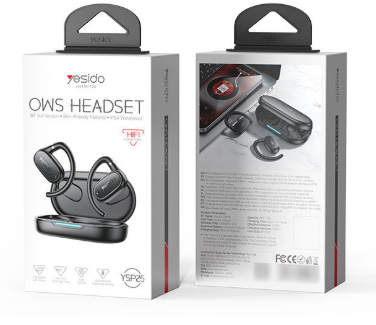 Yesido Ysp25 Bt5.3 Waterproof Open-End On-Ear Headphones Large Battery Wireless Earphone Ows Bt Headset