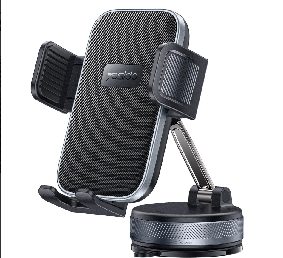 Yesido C283 Car Dashboard Vacuum Suction Cup One Touch Clamp Phone Holder (Black)
