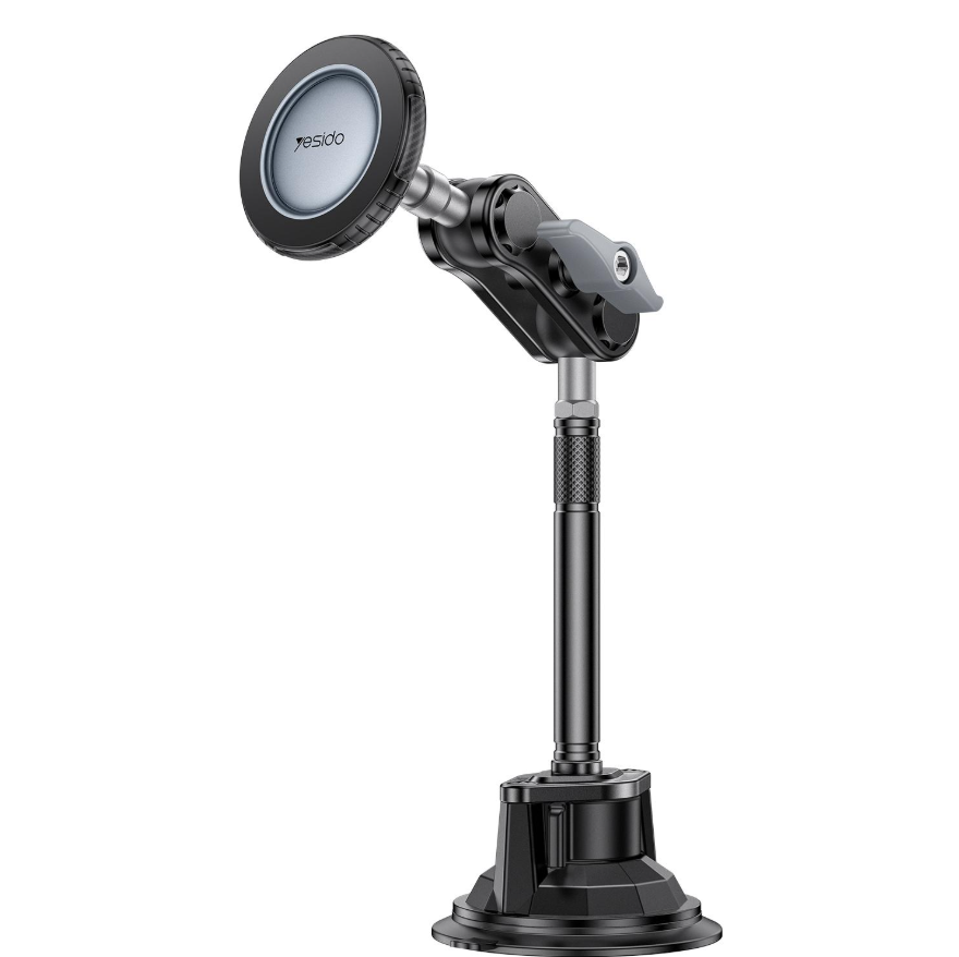Yesido C282 Car Suction Cup Strong Magnetic Phone Shooting Holder Long Version (Black)
