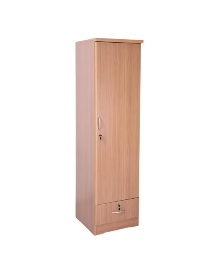 Turin Single door wardrobe with hanger and shelf with lockable drawer and door (With Assembly)