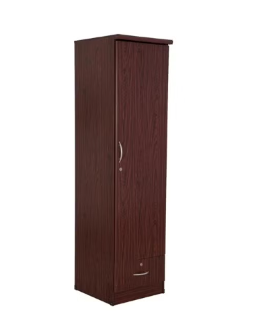 Turin Single door wardrobe with hanger and shelf with lockable drawer and door (With Assembly)