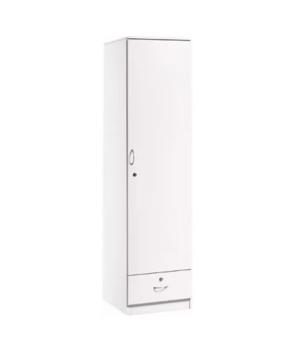 Turin Single door wardrobe with hanger and shelf with lockable drawer and door