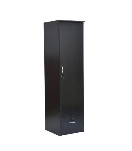 Turin Single door wardrobe with hanger and shelf with lockable drawer and door