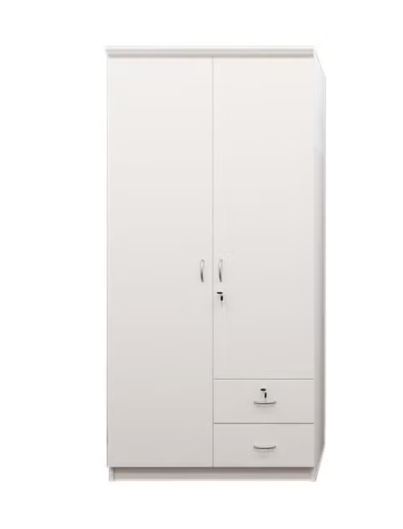 Riley 2 Door wardrobe with 2 drawer Hanging Rod & 5 Shelves