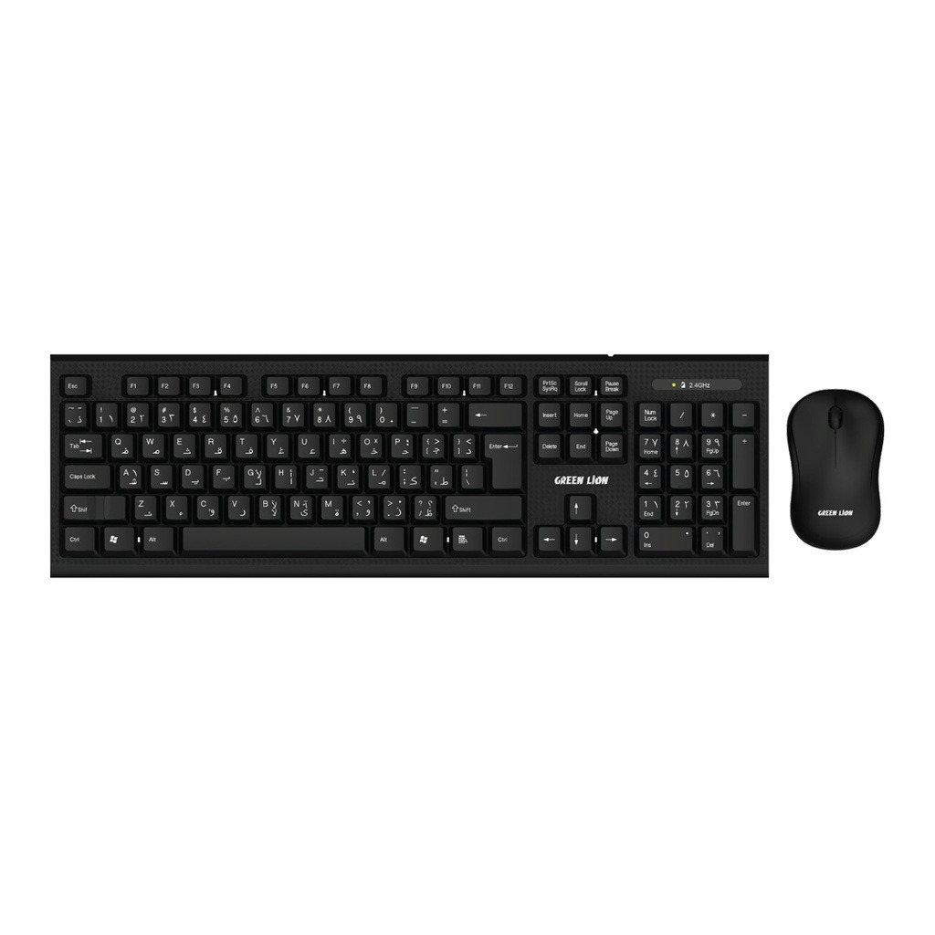 Green Lion Wireless Keyboard and Mouse Combo – Black