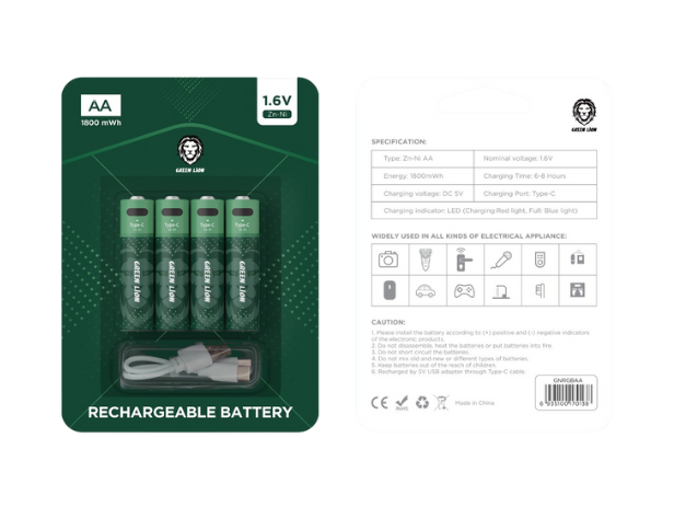 Green Lion Alkaline AA & AAA Battery 1.5V Long-Lasting Non-Rechargeable - Green
