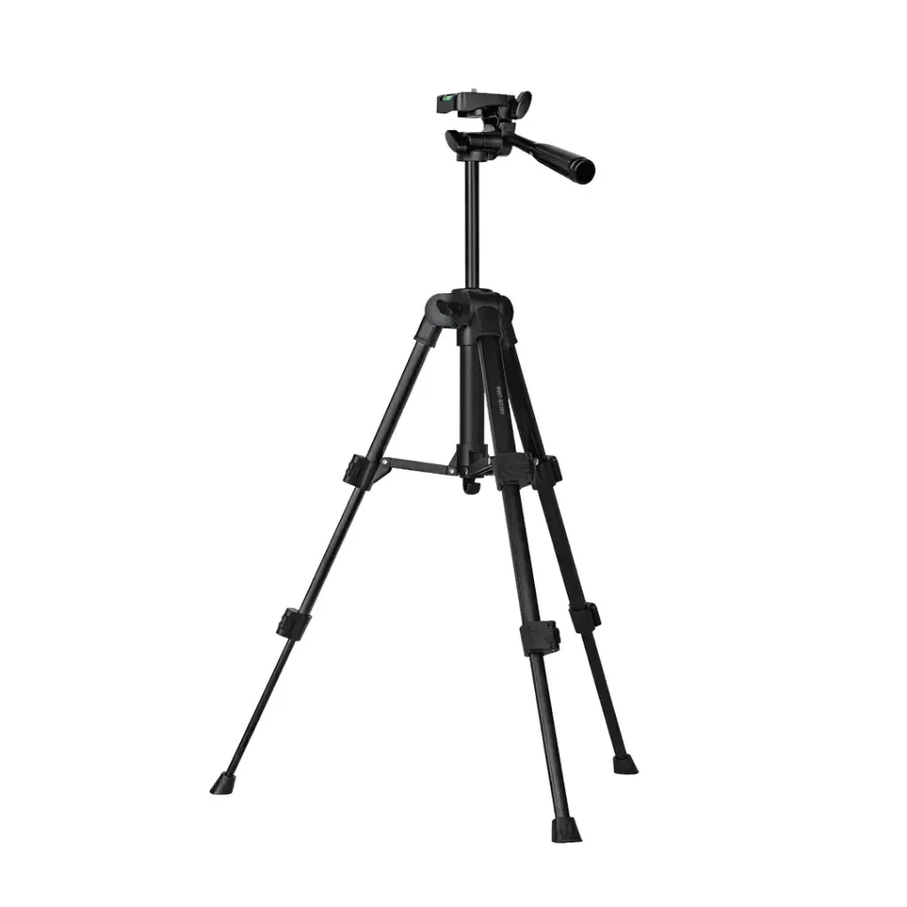 Green Lion GTP-50 Professional Aluminum Tripod with 360° Rotation, Phone Holder & 2kg Load Capacity - Black