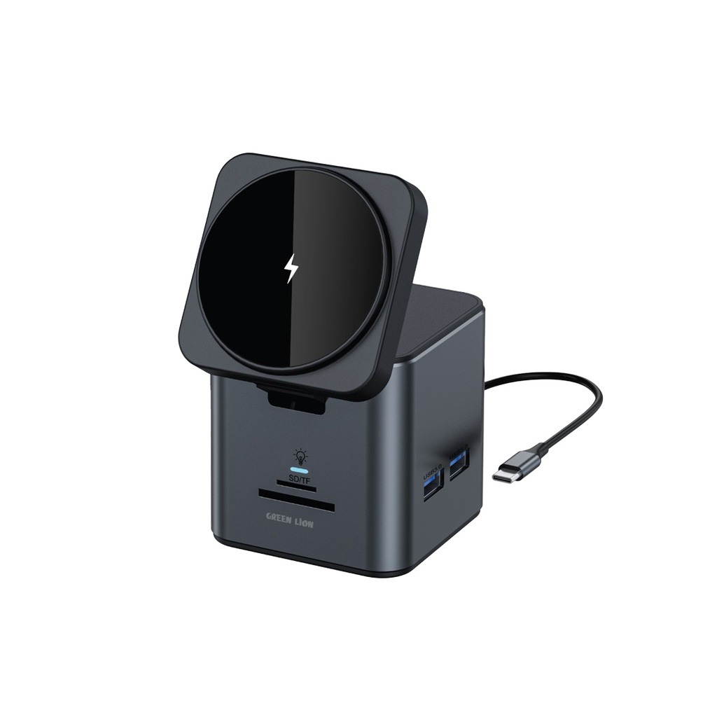 Green Lion 9-in-1 USB-C Hub Docking Station with 4K HDMI, 100W PD, Gigabit Ethernet & Card Reader - Black