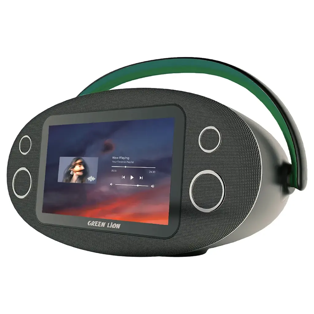 Green Lion São Paulo Smart Display Speaker 80W with 10.1" HD Screen, Android 13 & Bluetooth 5.3 – Black