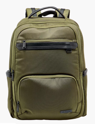 Lee Cooper Textured Backpack with Adjustable Shoulder Straps - Green