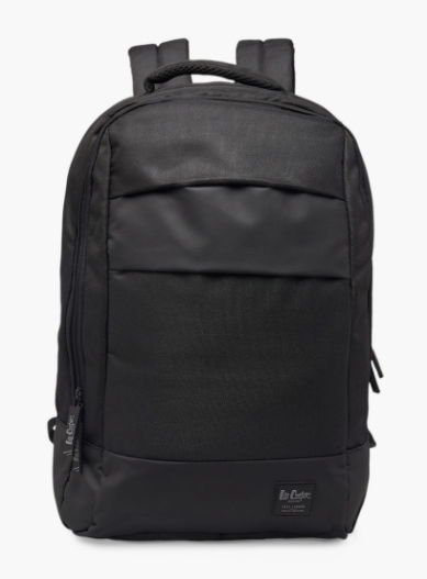 Lee Cooper Solid School Backpack with Adjustable Shoulder Straps and Zip Closure - 17x32x48 cms - Black