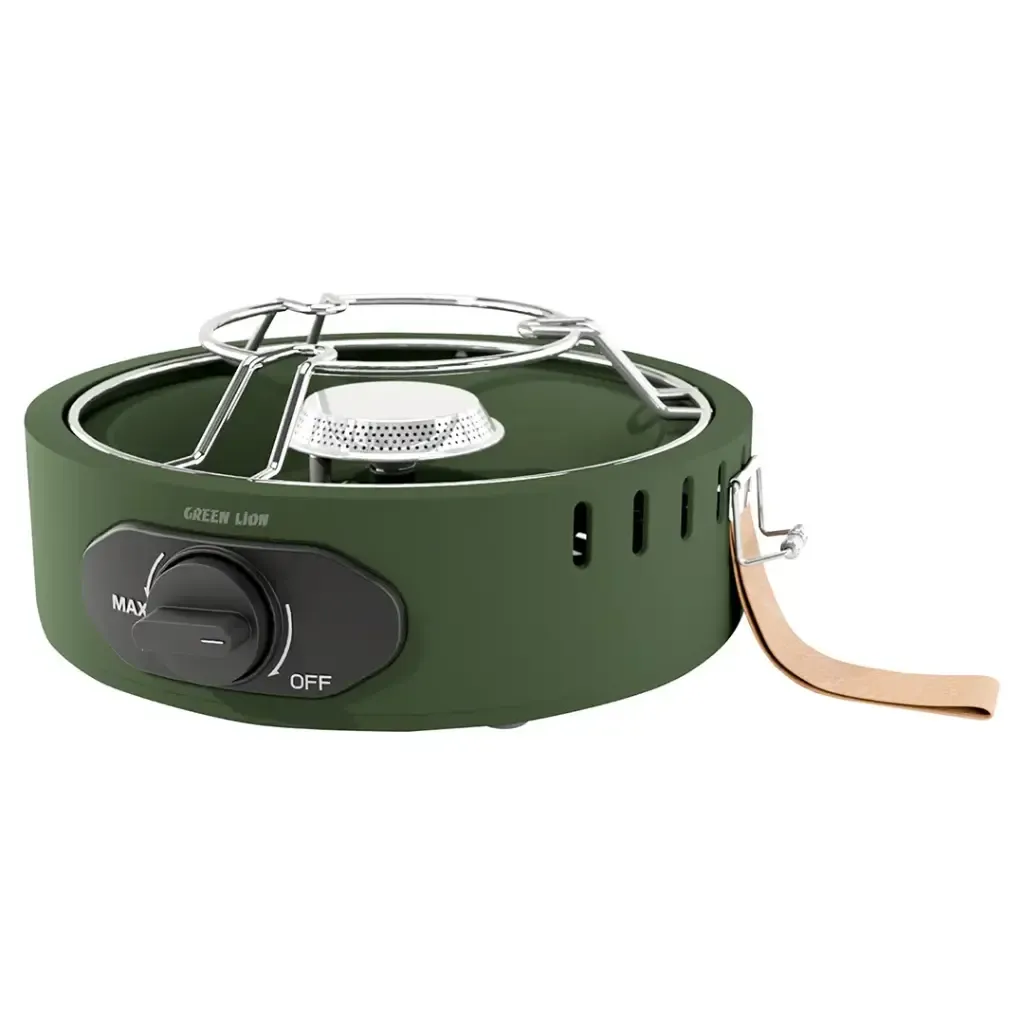 Green Lion Solo Flame Camping Stove – Green | 8000BTU Portable Butane Gas Outdoor Cooker
