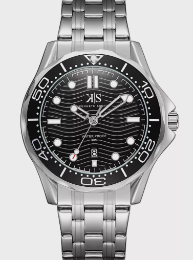 Kenneth Scott Men's Silver Analog Stainless Steel Strap Watch K22009-SBSB