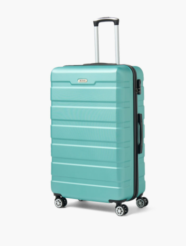 WAVE Textured Hardcase Luggage Trolley with Retractable Handle - 28 inches Check-In Bag - Green