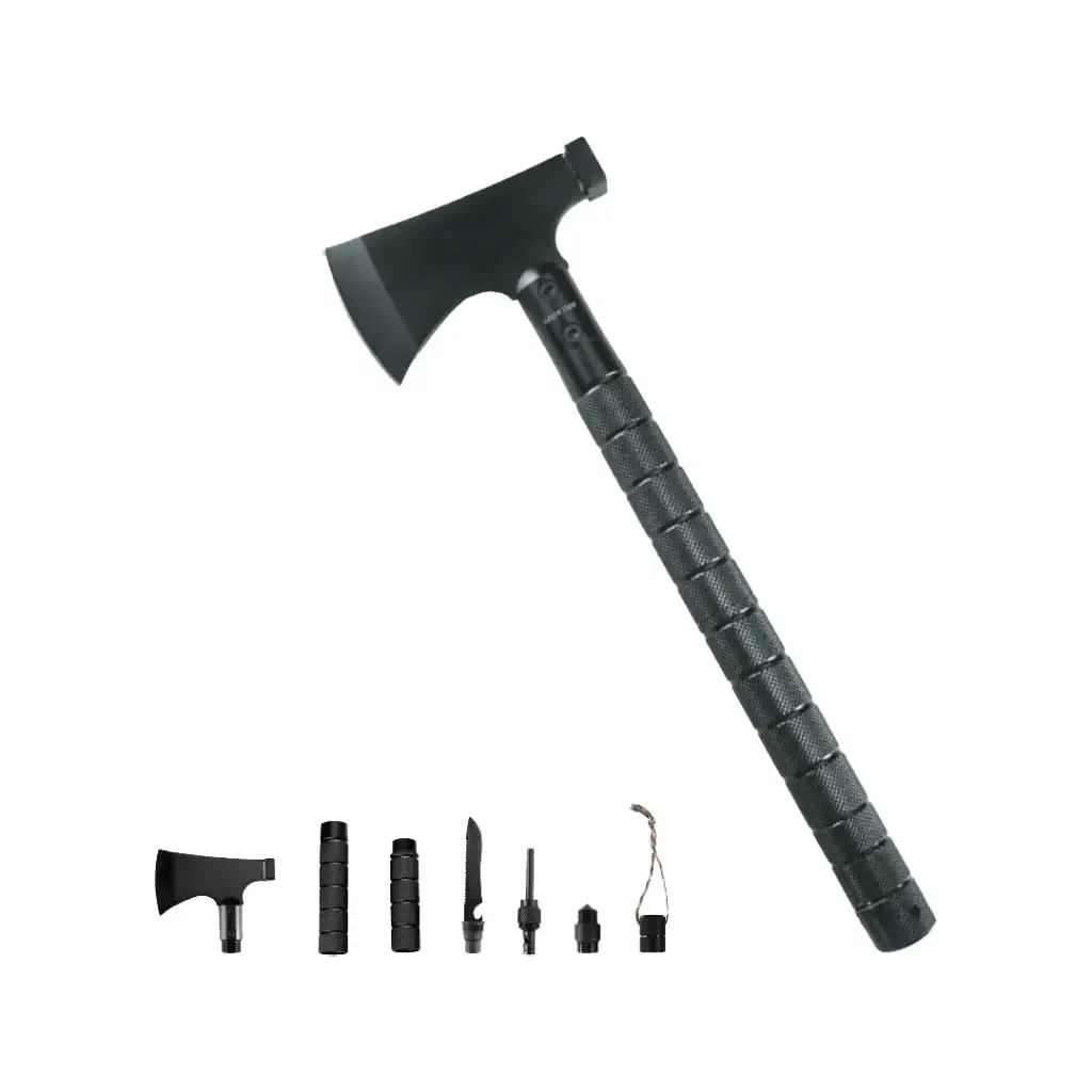 Green Lion Multi-Tool Axe – Black | 10-in-1 Survival Axe with Hammer, Knife, Saw & Fire Starter