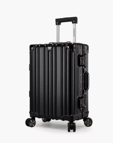 CabinPro 55 CM Cabin Hard Case Luggage Trolley Bag with Double 4 Spinner Wheels | CP001 - Black